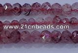 CRB1864 15.5 inches 2.5*4mm faceted rondelle strawberry quartz beads