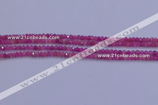 CRB1878 15.5 inches 2*3mm faceted rondelle red tourmaline beads