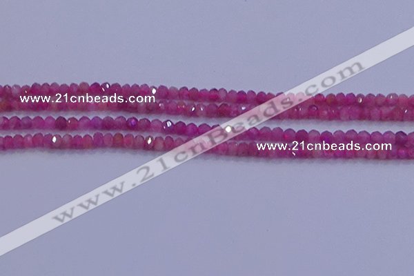 CRB1879 15.5 inches 2.5*4mm faceted rondelle red tourmaline beads