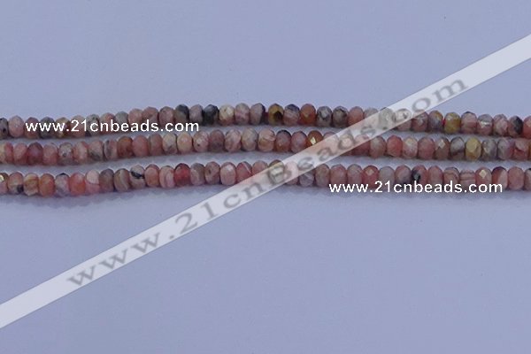 CRB1882 15.5 inches 2.5*4mm faceted rondelle rhodochrosite beads