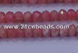 CRB1885 15.5 inches 2.5*4mm faceted rondelle rhodochrosite beads