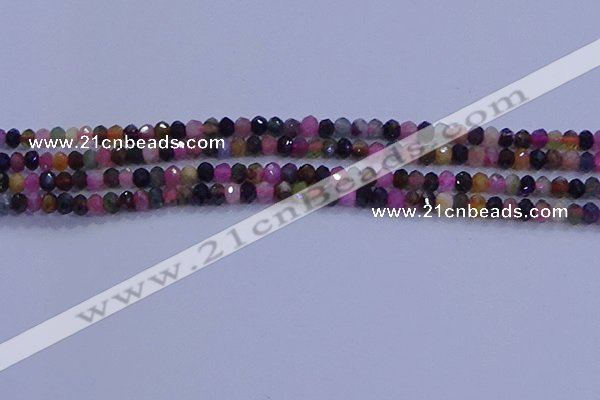 CRB1888 15.5 inches 2.5*4mm faceted rondelle tourmaline beads