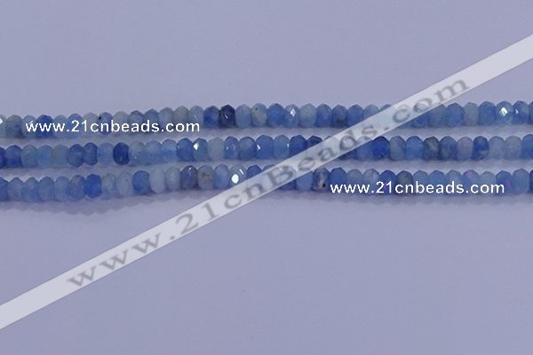 CRB1891 15.5 inches 3*5mm faceted rondelle aquamarine beads