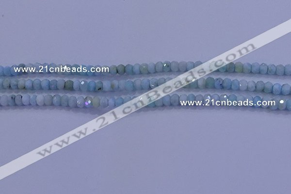 CRB1894 15.5 inches 2.5*4mm faceted rondelle larimar beads