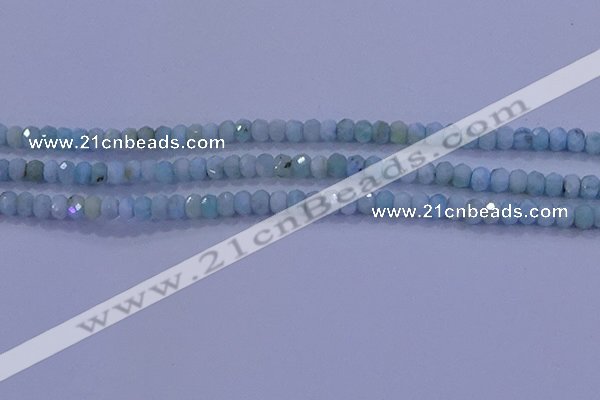 CRB1895 15.5 inches 3*5mm faceted rondelle larimar beads