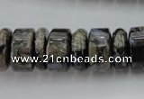 CRB190 15.5 inches 6*16mm – 10*16mm rondelle grey opal gemstone beads