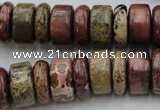 CRB191 15.5 inches 6*16mm – 10*16mm rondelle red artistic jasper beads