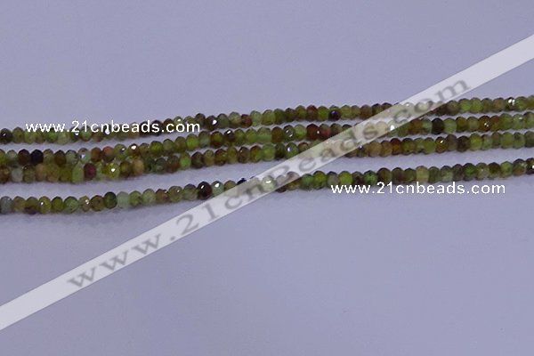 CRB1918 15.5 inches 2*3mm faceted rondelle green garnet beads