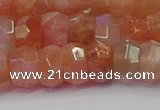 CRB1932 15.5 inches 6*10mm faceted rondelle sunstone beads