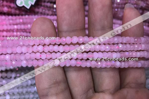 CRB1940 15.5 inches 2.5*4mm faceted rondelle rose quartz beads