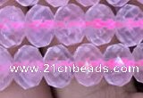 CRB1941 15.5 inches 6*8mm faceted rondelle rose quartz beads