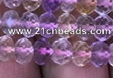 CRB1943 15.5 inches 4*6mm faceted rondelle ametrine beads