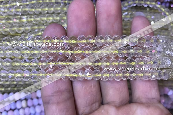 CRB1946 15.5 inches 4*6mm faceted rondelle lemon quartz beads