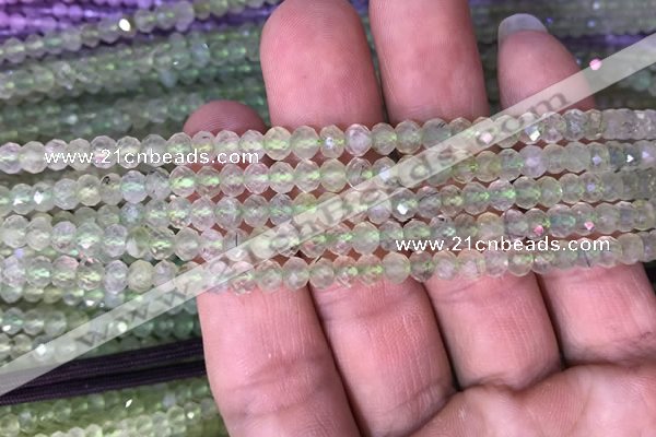 CRB1953 15.5 inches 3.5*5mm faceted rondelle prehnite gemstone beads