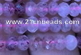 CRB1955 15.5 inches 3.5*5mm faceted rondelle strawberry quartz beads