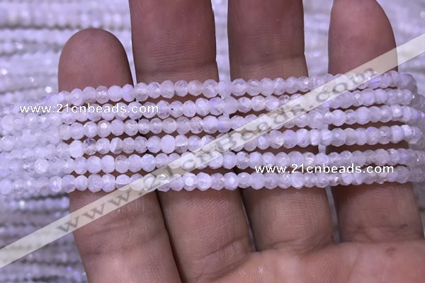 CRB1964 15.5 inches 2*3mm faceted rondelle white moonstone beads