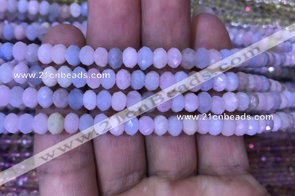 CRB1968 15.5 inches 4*6mm faceted rondelle morganite beads