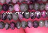 CRB1975 15.5 inches 3*4mm faceted rondelle ruby zoisite beads