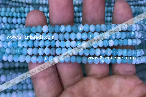 CRB1986 15.5 inches 3*5mm faceted rondelle amazonite gemstone beads