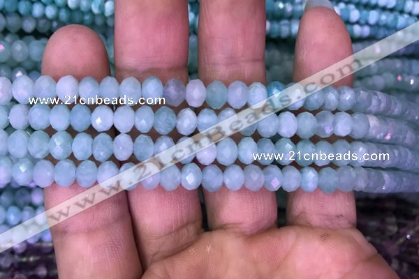 CRB1987 15.5 inches 4*6mm faceted rondelle amazonite gemstone beads