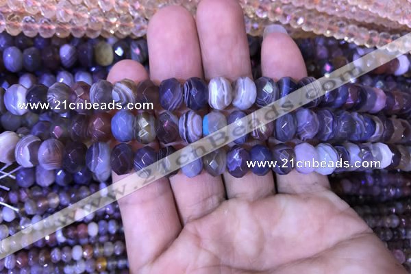 CRB1995 15.5 inches 5*8mm faceted rondelle Botswana agate beads