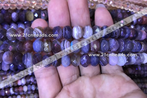 CRB1996 15.5 inches 7*10mm faceted rondelle Botswana agate beads