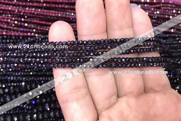 CRB1997 15.5 inches 2*3mm faceted rondelle black spinel beads