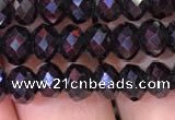 CRB1998 15.5 inches 4*6mm faceted rondelle black spinel beads