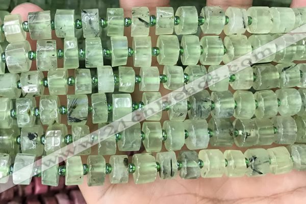 CRB2040 15.5 inches 7mm - 8mm faceted tyre prehnite beads