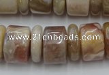 CRB205 15.5 inches 6*18mm - 13*18mm rondelle yellow agate beads