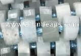 CRB2055 15.5 inches 7mm - 8mm faceted tyre aquamarine beads