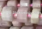 CRB2065 15.5 inches 7mm - 8mm faceted tyre kunzite gemstone beads