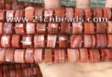 CRB2109 15.5 inches 13mm - 14mm faceted tyre south red agate beads