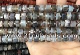 CRB2111 15.5 inches 9mm - 10mm faceted tyre Botswana agate beads