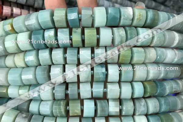 CRB2115 15.5 inches 7mm - 8mm faceted tyre amazonite beads