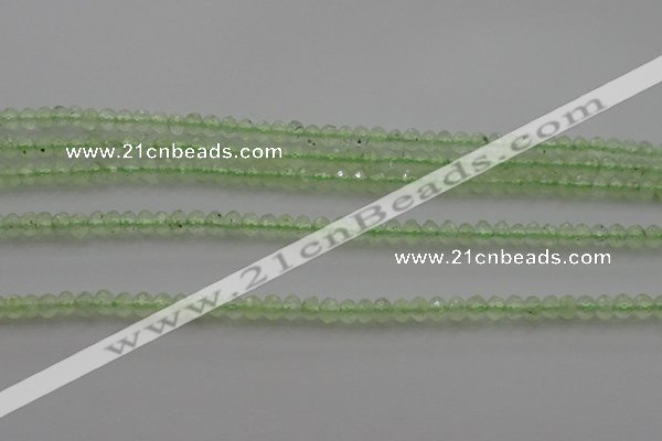 CRB212 15.5 inches 3*4mm faceted rondelle green rutilated quartz beads