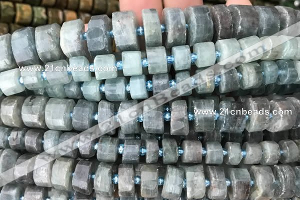 CRB2125 15.5 inches 7mm - 8mm faceted tyre kyanite beads