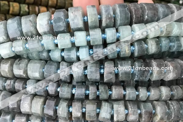 CRB2126 15.5 inches 9mm - 10mm faceted tyre kyanite beads