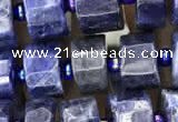 CRB2135 15.5 inches 7mm - 8mm faceted tyre sodalite gemstone beads