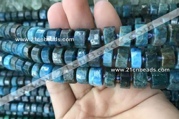 CRB2145 15.5 inches 7mm - 8mm faceted tyre apatite gemstone beads