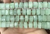 CRB2168 15.5 inches 13mm - 14mm faceted tyre light prehnite beads