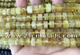 CRB2170 15.5 inches 8mm - 9mm faceted tyre yellow opal beads