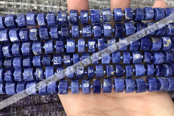 CRB2175 15.5 inches 9mm - 10mm faceted tyre sodalite beads