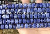 CRB2176 15.5 inches 11mm - 12mm faceted tyre sodalite beads