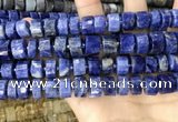 CRB2177 15.5 inches 12mm - 13mm faceted tyre sodalite beads