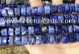 CRB2178 15.5 inches 13mm - 14mm faceted tyre sodalite beads