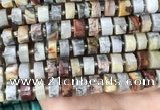 CRB2183 15.5 inches 13mm - 14mm faceted tyre crazy lace agate beads