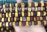 CRB2202 15.5 inches 10mm - 11mm faceted tyre mookaite beads