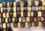 CRB2204 15.5 inches 13mm - 14mm faceted tyre mookaite beads