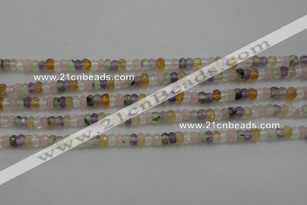 CRB222 15.5 inches 2.5*4mm faceted rondelle mixed quartz beads